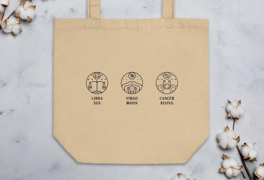 Custom Sun, Moon, Rising Tote